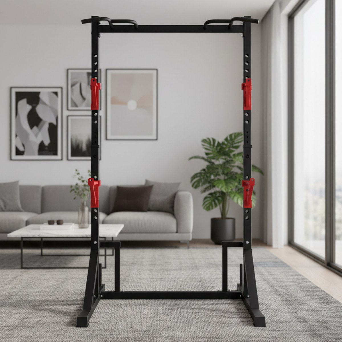 Squat Rack Power - 조절 가능한 파워 랙과 풀업 바가