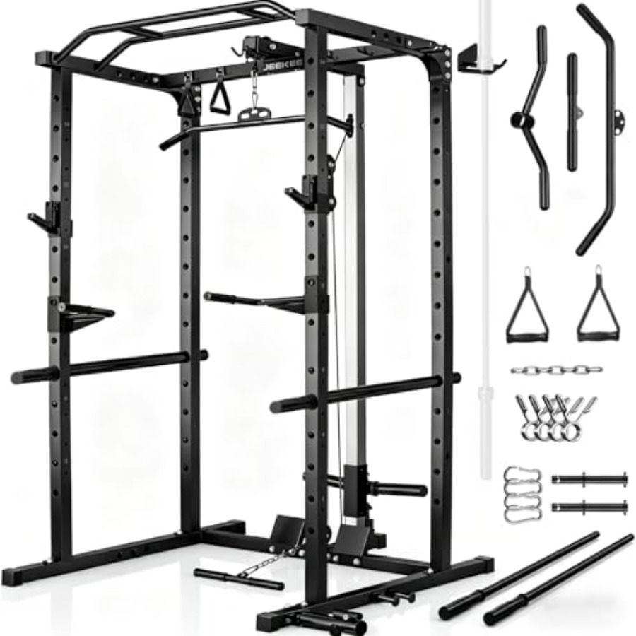 Squat Rack Power - 홈짐 파워 랙 (랫풀다운 포함) 블랙
