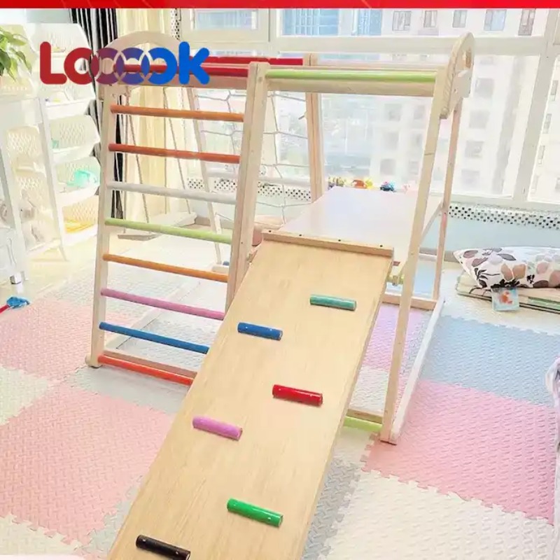 다기능 원목 유아용 클라이머 세트 실내 슬라이드 스윙  - Home Gym For Toddlers 리뷰 및 가격
