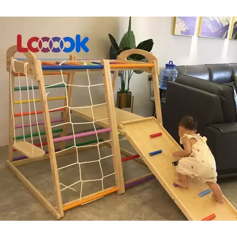 다기능 원목 유아용 클라이머 세트 실내 슬라이드 스윙  - Home Gym For Toddlers 리뷰 및 가격