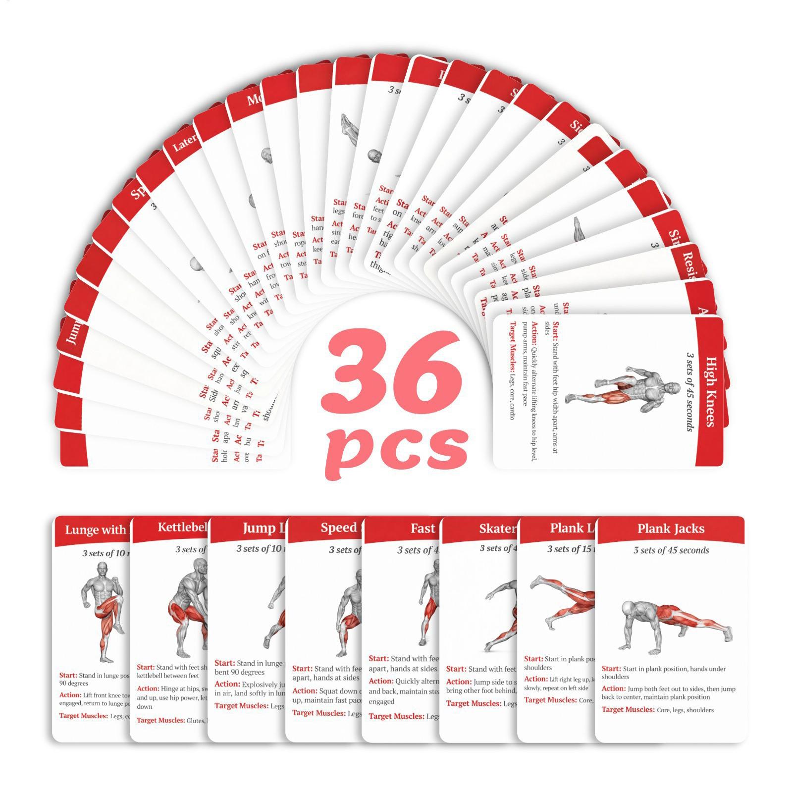 운동 카드 운동 데크 36개 휴대용 피트니스 트레이닝  - Home Gym Kit For Men 리뷰 및 가격