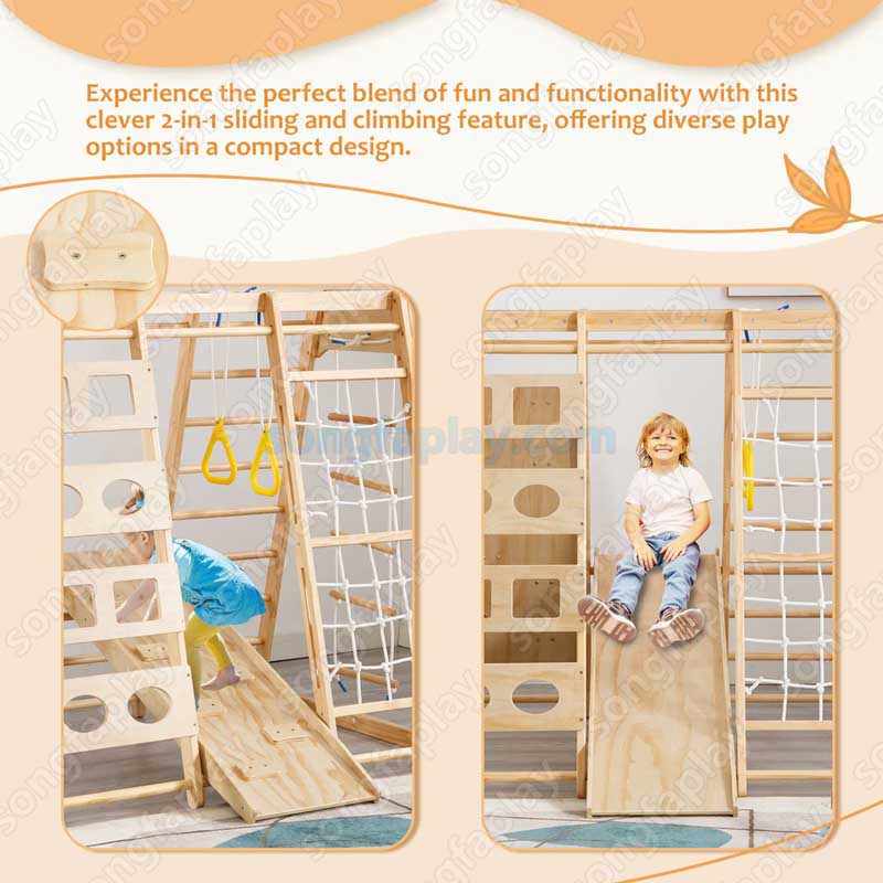 어린이용 원목 클라이밍 프레임, 스웨덴 사다리와 암벽이 - Home Gym For Toddlers 리뷰 및 가격