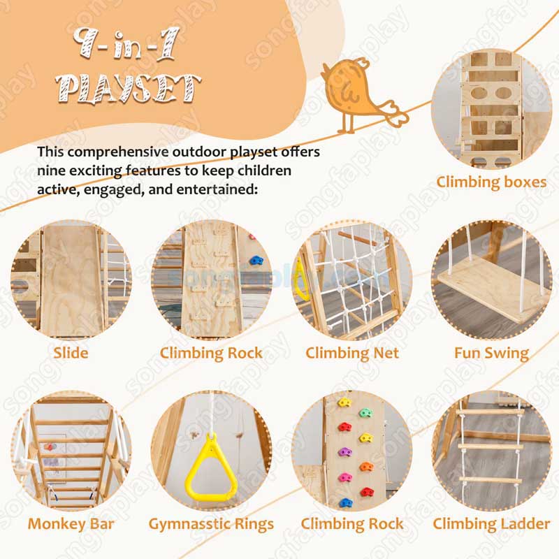 어린이용 원목 클라이밍 프레임, 스웨덴 사다리와 암벽이 - Home Gym For Toddlers 리뷰 및 가격