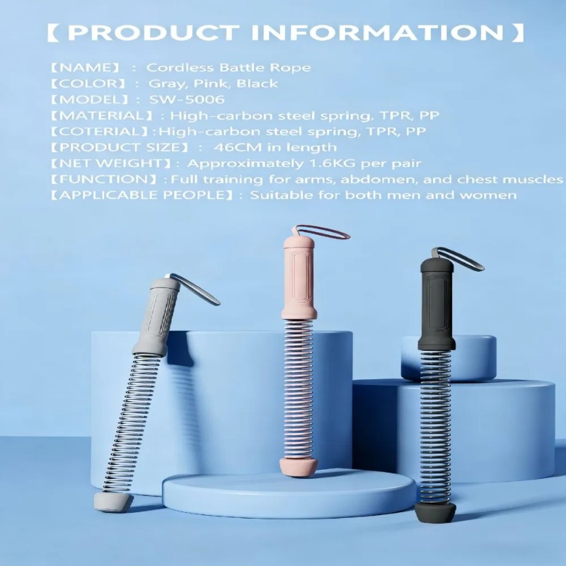 조용한 무게추가 있는 로프리스 배틀 로프 휴대용 피트니 - Home Gym Kit For Men 리뷰 및 가격