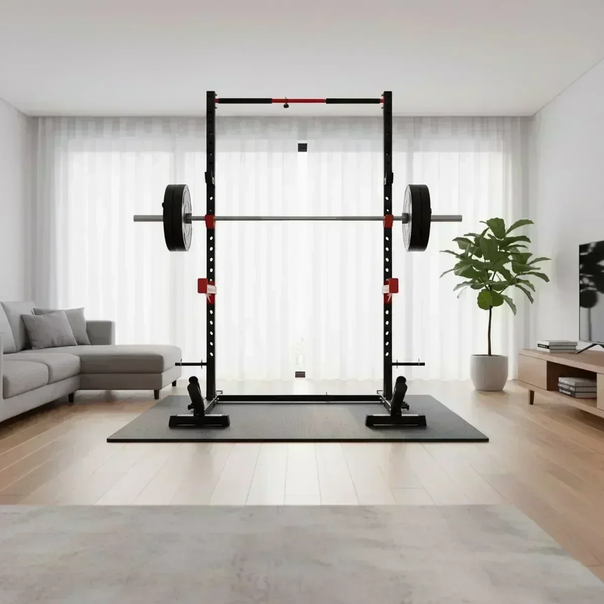 조절 가능한 홈짐 스쿼트 랙, 풀업 바 포함, 고중량  - Squat Rack Power 리뷰 및 가격