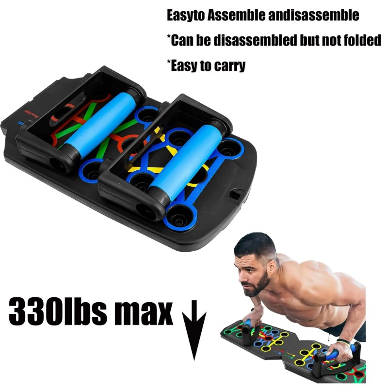 저항 밴드가 있는 접이식 푸시업 보드, 다기능 푸시업  - Home Gym Kit For Men 리뷰 및 가격