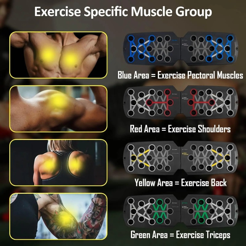 저항 밴드가 있는 접이식 푸시업 보드, 다기능 푸시업  - Home Gym Kit For Men 리뷰 및 가격